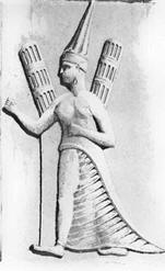 Sauska/istar von Ninive, dargestellt in Yazilikaya
